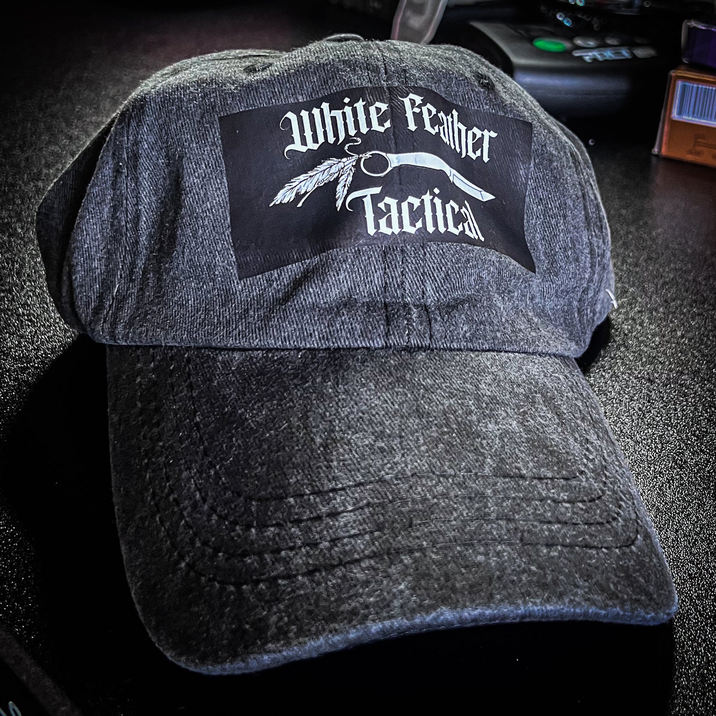 White Feather Tactical Distressed Dad Hat