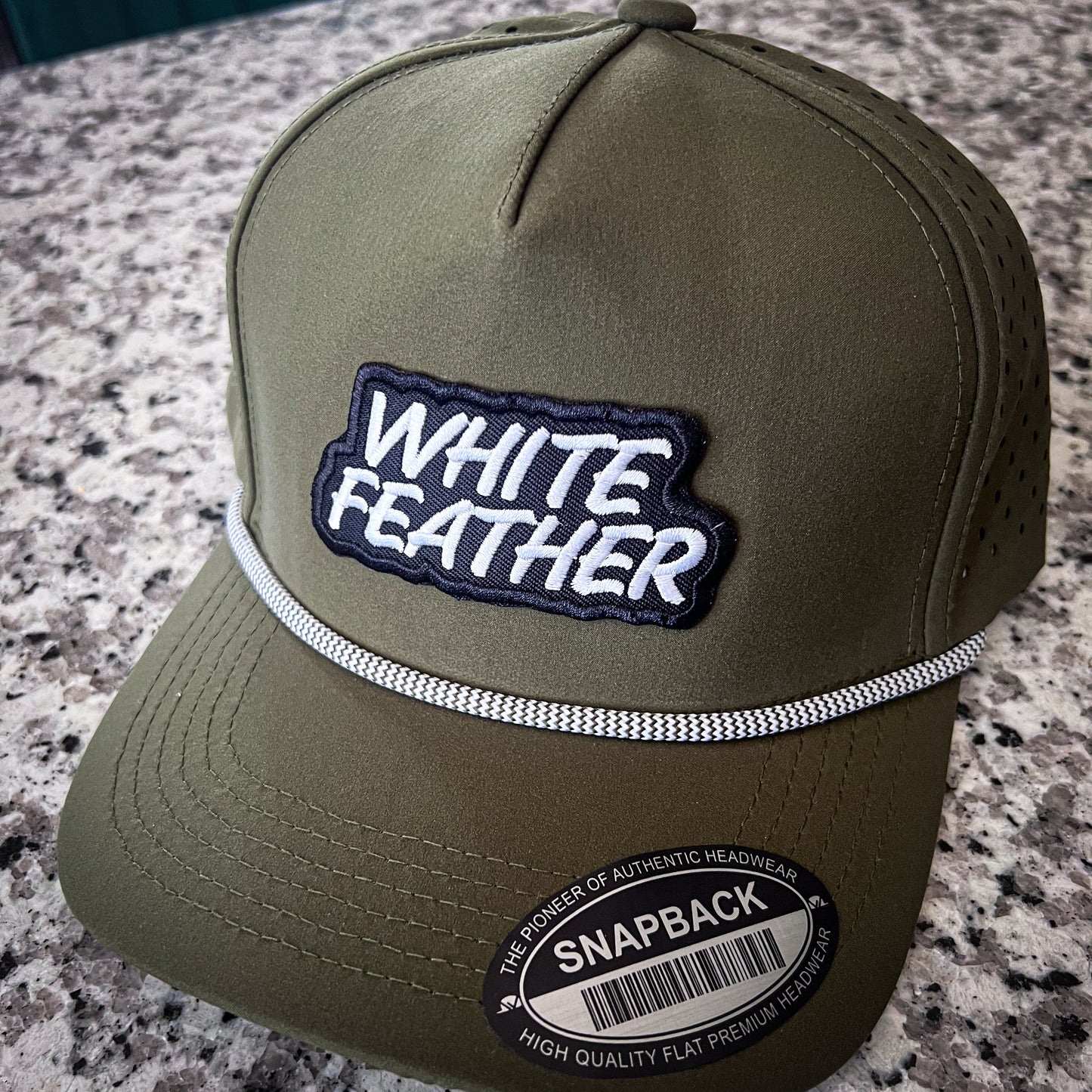 White Feather Rope Snapback – Performance Outdoor Hat