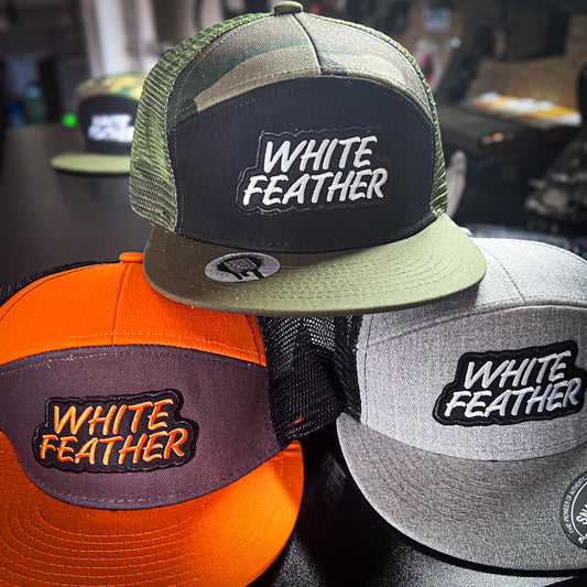 White Feather Tactical Embroidered Snapback Hat