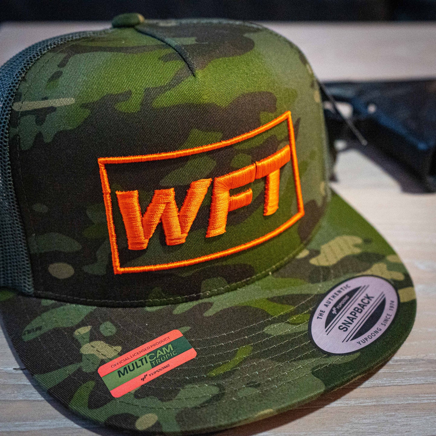 WFT Block Embroidered Hat - Multicam Tropic Orange